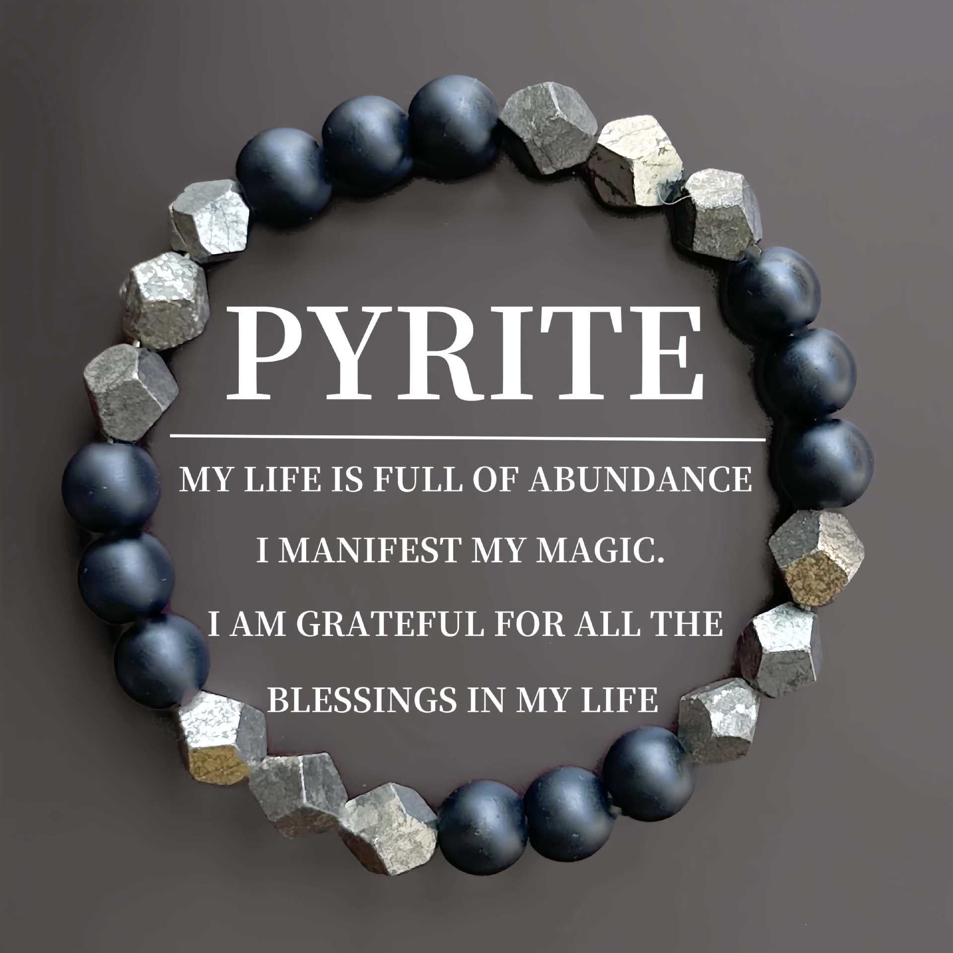Huaxia Treasures Pyrite & Black Agate Bracelet - Wealth, Protection & Success