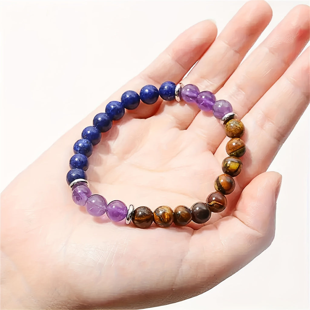 Huaxia Treasures Success & Prosperity Bracelet - Amethyst, Lapis Lazuli & Tiger Eye