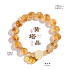 Huaxia Treasures Natural Citrine Bracelet with Lotus Charm - Feng Shui Wealth & Success
