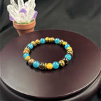 Huaxia Treasures Tiger Eye & Blue Phosphosiderite Bracelet - Wealth & Success Focus
