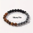 Tiger Eye & Hematite Gemstone Bracelet - Men's Collection