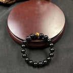 Huaxia Treasures Tiger Eye & Black Obsidian Bracelet - Wealth, Protection & Success