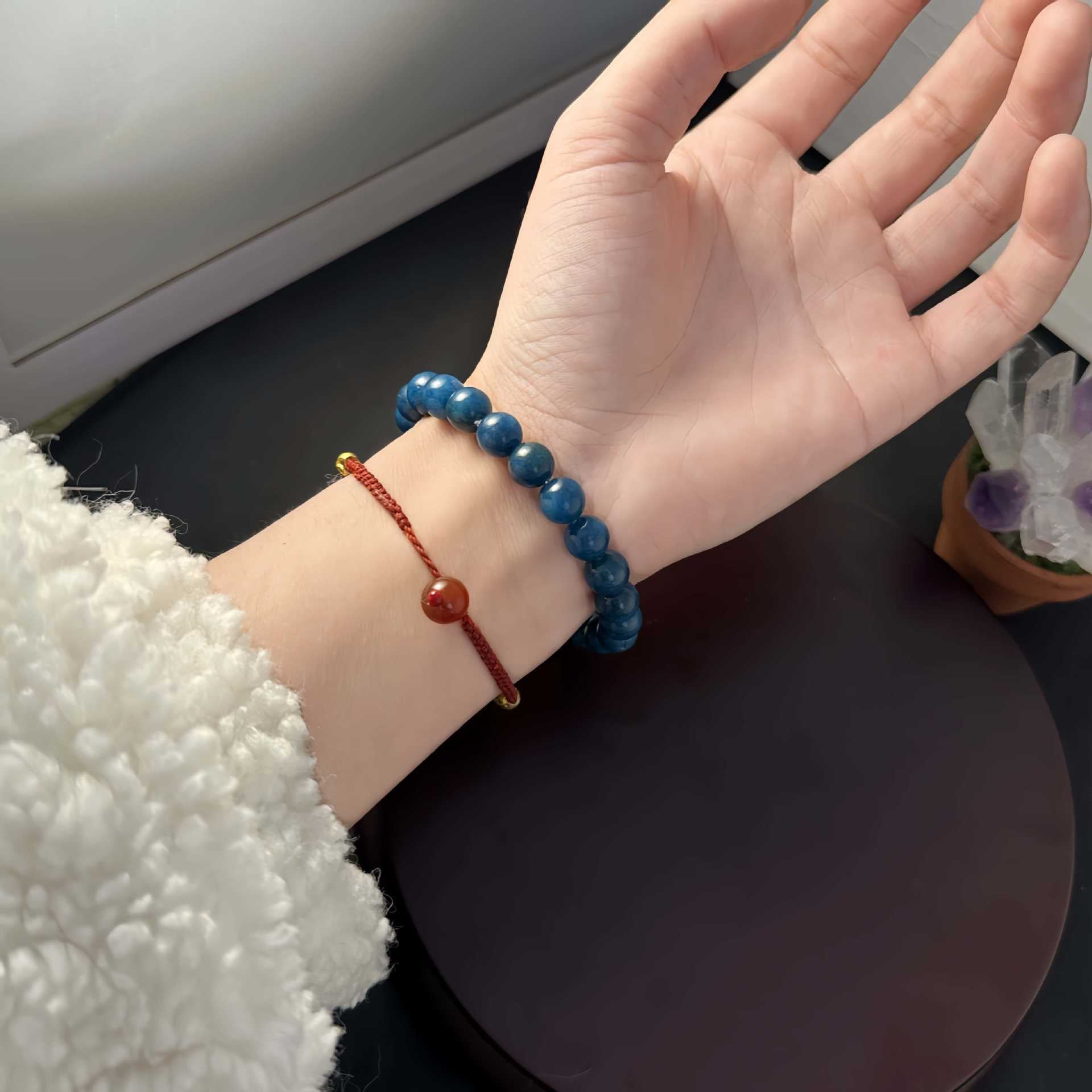 Huaxia Treasures Blue Apatite Bracelet - Serenity, Healing & Focus Energy Jewelry