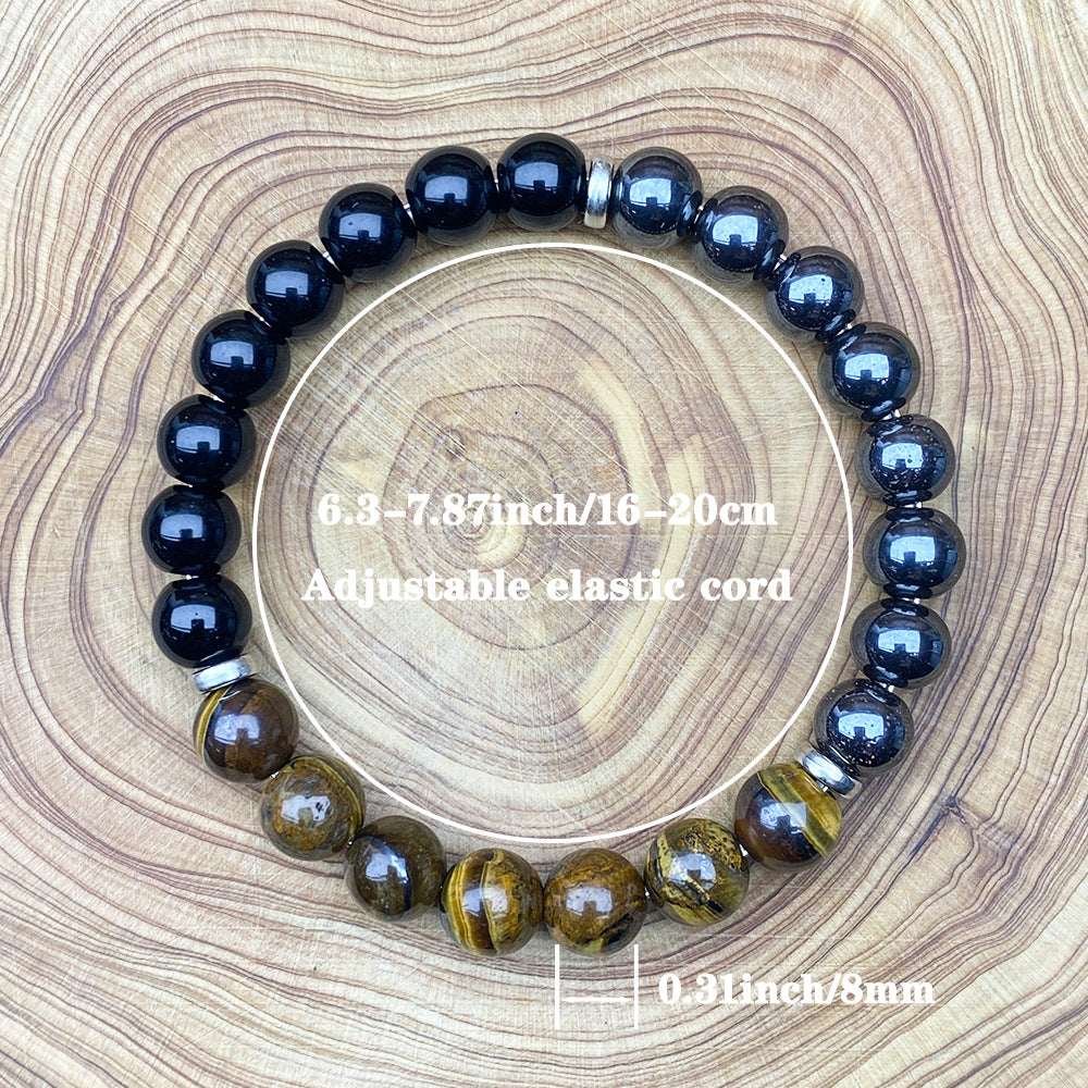 Tiger Eye Black Obsidian Crystal Bracelet - Timeless Style & Versatile Design