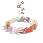Huaxia Treasures Multi-Crystal Bracelet - Amethyst, Rose Quartz & Citrine Gemstone Jewelry