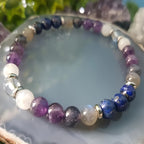 Huaxia Treasures Focus & Balance Bracelet - Amethyst, Lapis Lazuli & Clear Quartz