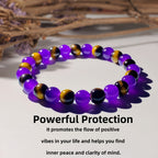 Huaxia Treasures Amethyst & Tiger Eye Bracelet - Success, Focus & Prosperity
