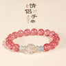 Heart Sutra Bead Bracelet - Aquamarine & Rose Quartz Variants, Daily Wear Gemstone Jewelry
