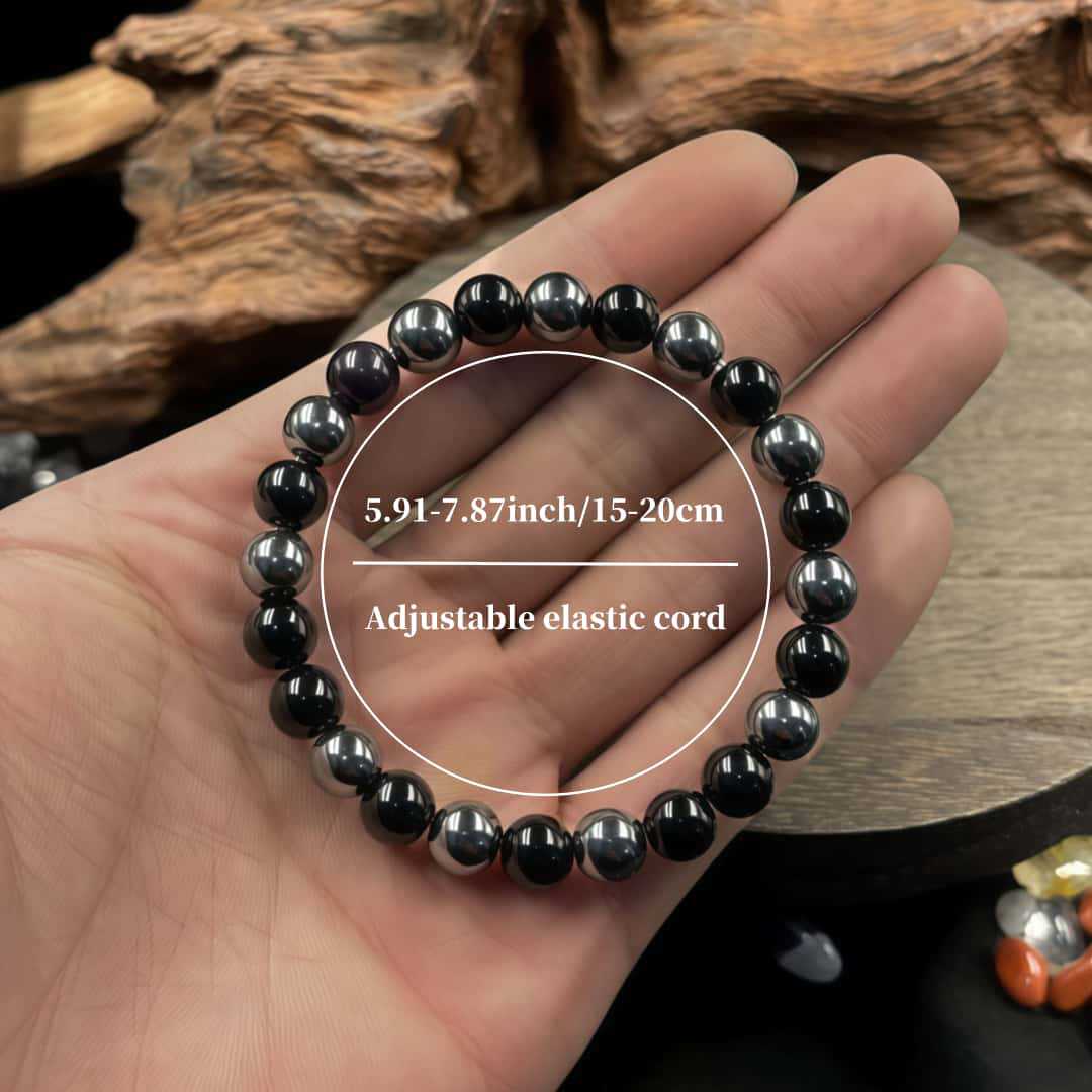 Huaxia Treasures Black Obsidian-Hematite Bracelet - Protection, Focus & Success