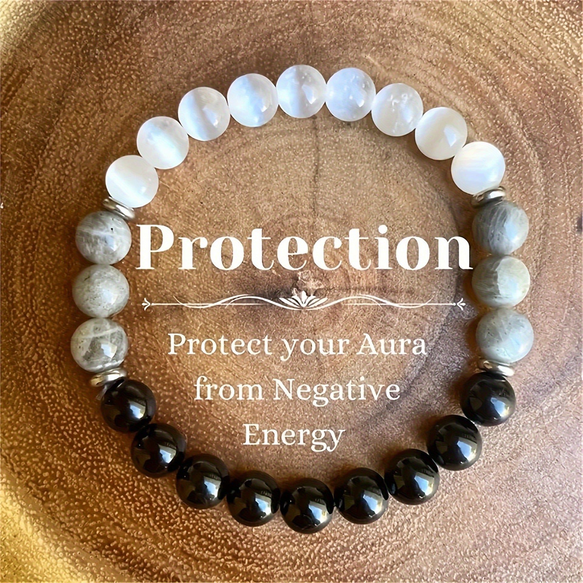 Huaxia Treasures Protection & Success Bracelet - White Tremolite, Black Obsidian & Tiger Eye