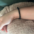 Pyrite Obsidian Onyx Beaded Bracelet - Unisex Gemstone Accessory