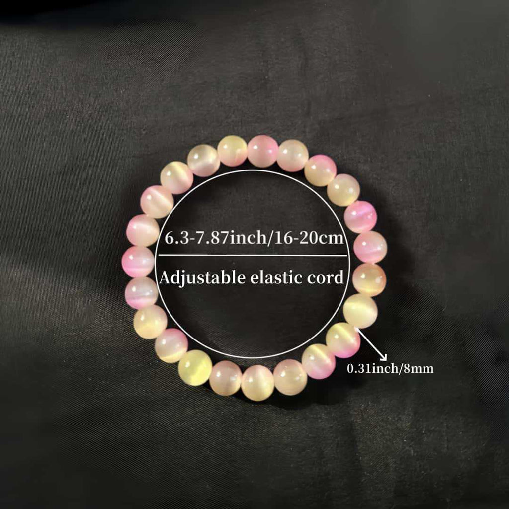 Huaxia Treasures Pink Cat's Eye Bracelet - Love, Confidence & Serene Vibes