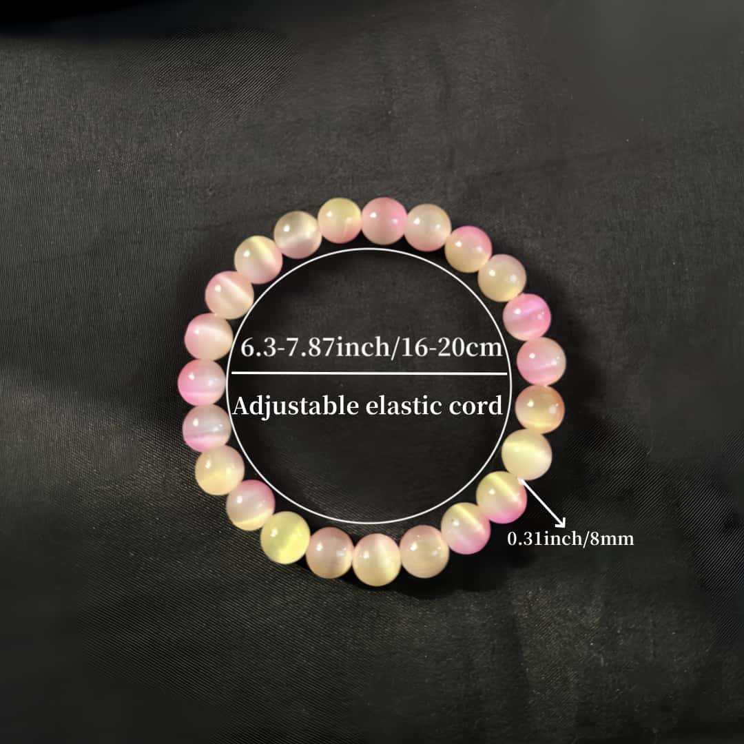 Huaxia Treasures Pink Cat's Eye Bracelet - Love, Confidence & Serene Vibes