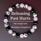 Huaxia Treasures Protection & Love Bracelet - Spot Stone, Rose Quartz & Black Obsidian