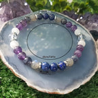 Huaxia Treasures Focus & Balance Bracelet - Amethyst, Lapis Lazuli & Clear Quartz
