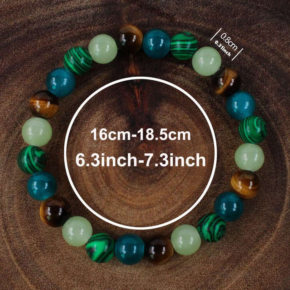 Natural Tiger Eye Malachite Bracelet - Men’s Crystal Gift