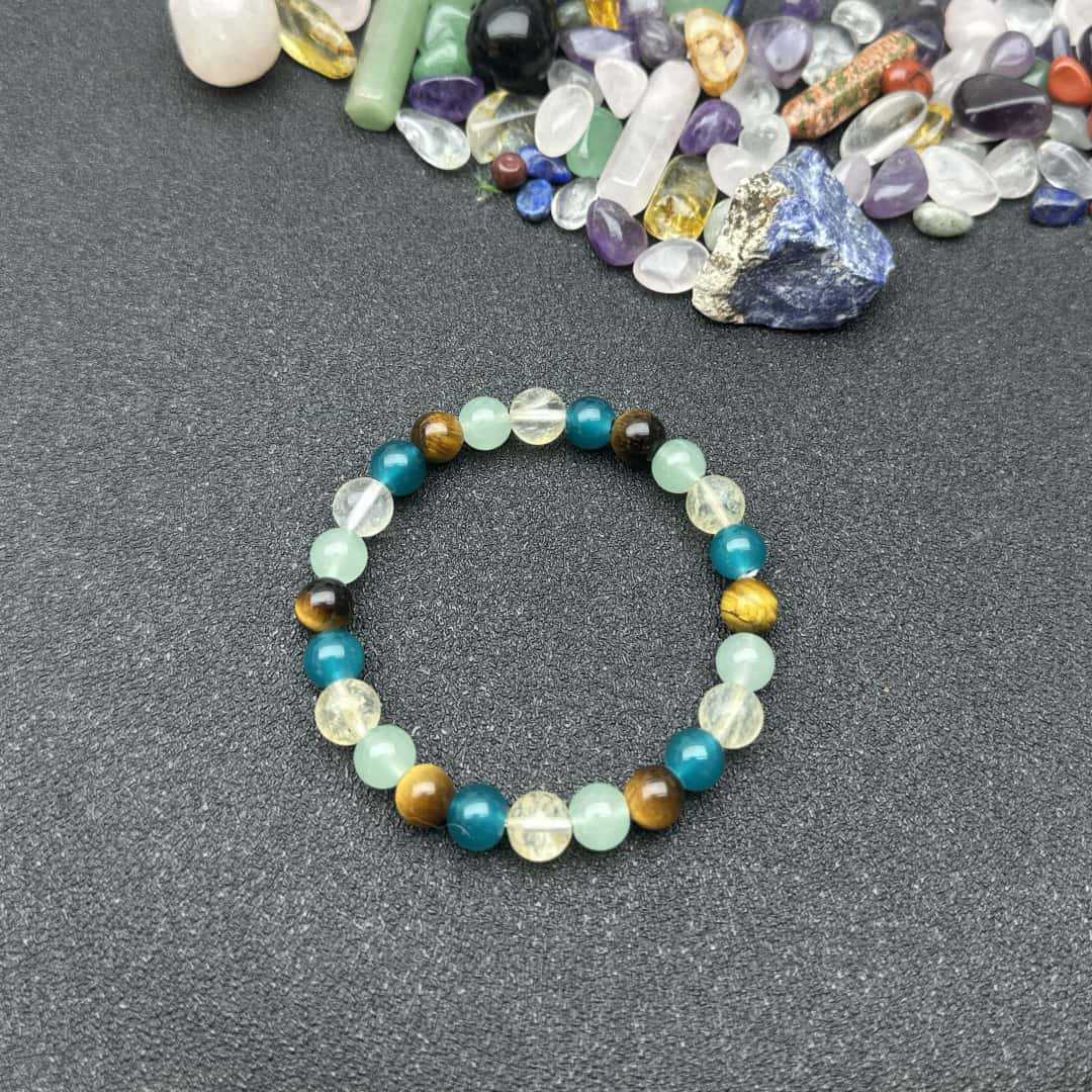 Natural Amethyst Tiger Eye Bracelet - Women’s Mixed Gemstones Gift