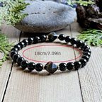 Huaxia Treasures Black Obsidian Bracelet (Diamond Cut) - Protection & Success Gemstone Jewelry