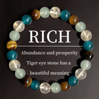 Natural Amethyst Tiger Eye Bracelet - Women’s Mixed Gemstones Gift