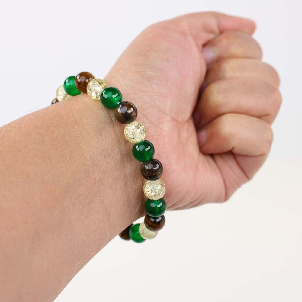 Natural Tiger Eye Malachite Beaded Bracelet
