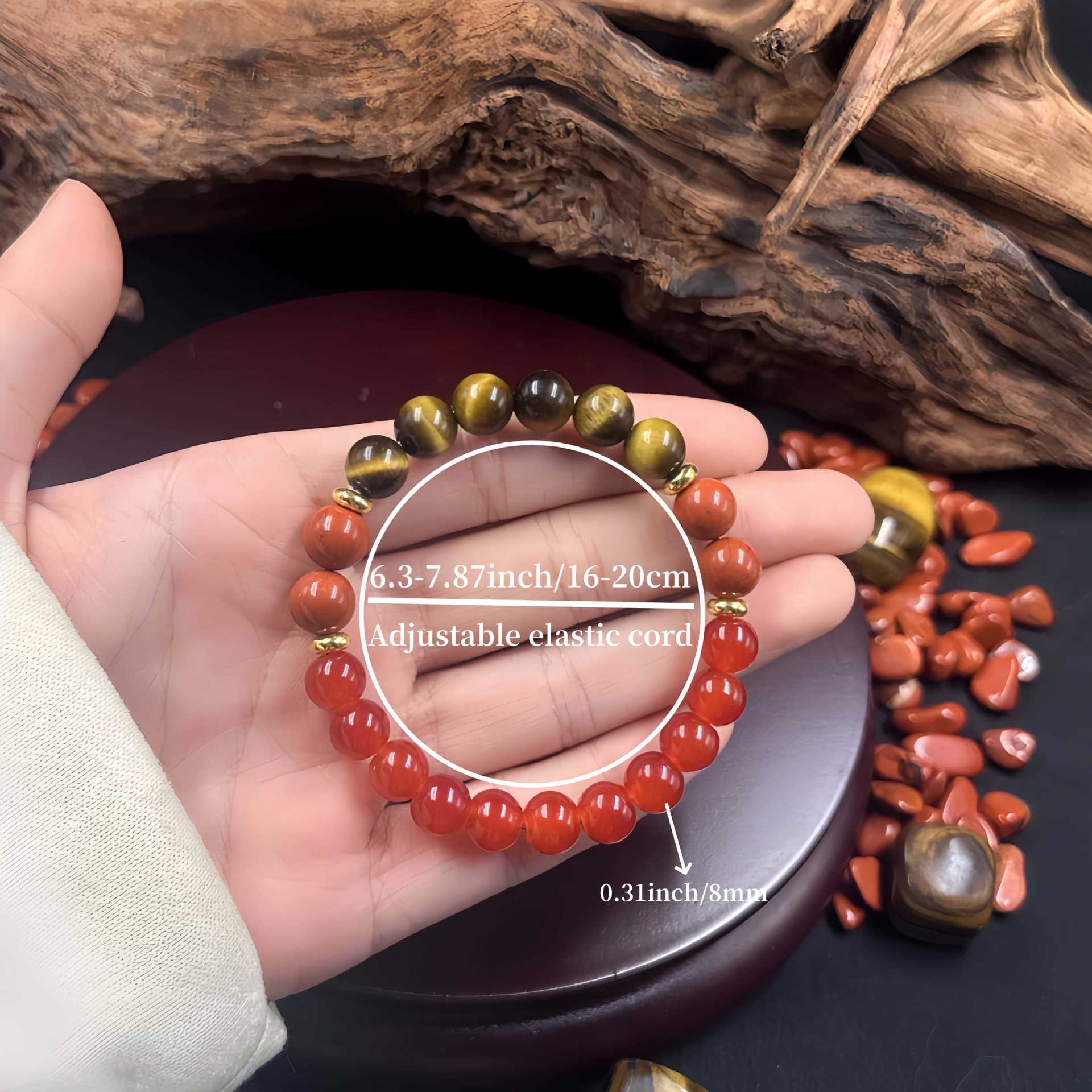 Huaxia Treasures Tiger Eye & Garnet Bracelet - Wealth, Success & Confidence