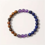 Huaxia Treasures Success & Prosperity Bracelet - Amethyst, Lapis Lazuli & Tiger Eye