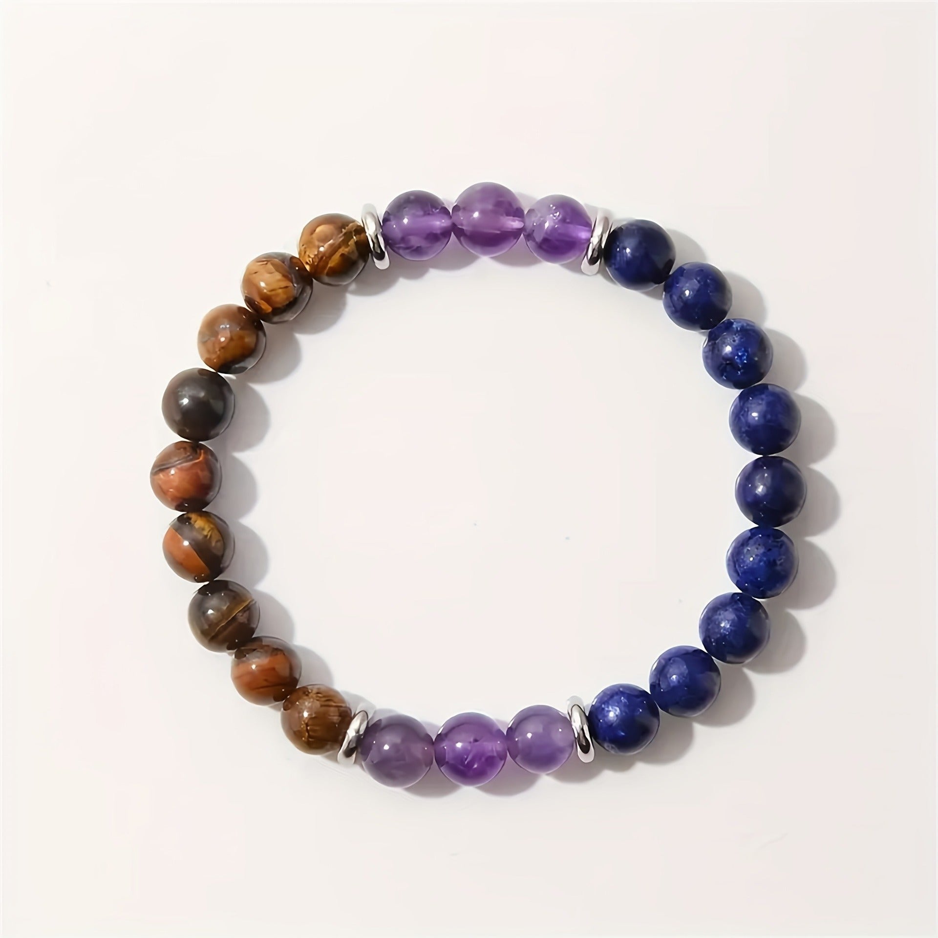 Huaxia Treasures Success & Prosperity Bracelet - Amethyst, Lapis Lazuli & Tiger Eye