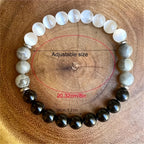Huaxia Treasures Protection & Success Bracelet - White Tremolite, Black Obsidian & Tiger Eye