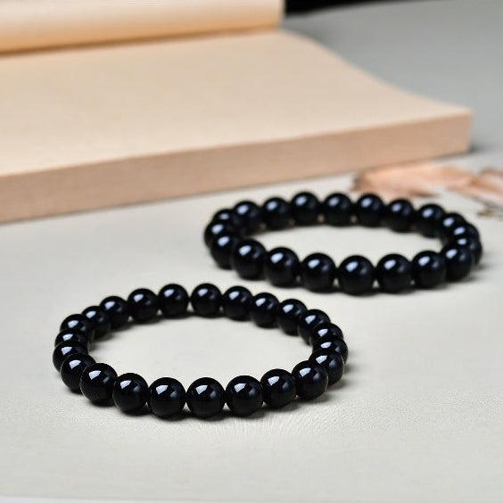 Huaxia Treasures Natural Black Obsidian Bracelet - Protection, Healing & Serenity