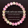 Natural Pink Cat's Eye Bracelet - Women’s Crystal Gift