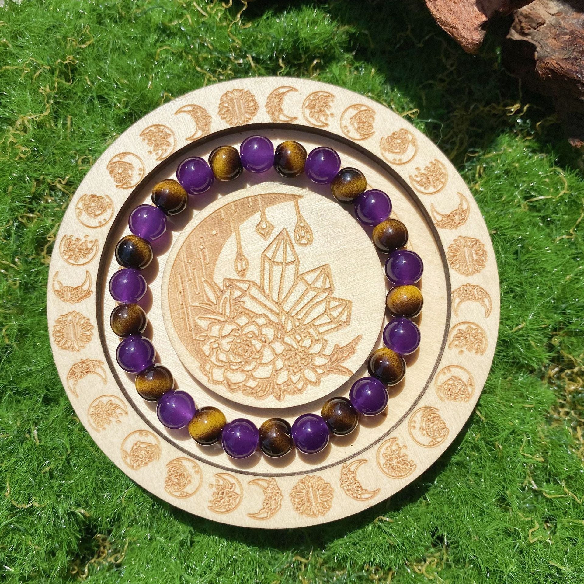 Huaxia Treasures Amethyst & Tiger Eye Bracelet - Success, Focus & Prosperity