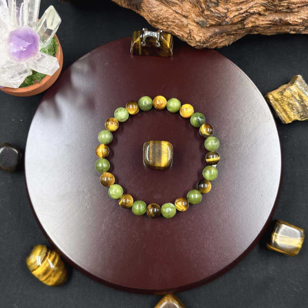 Huaxia Treasures Tiger Eye Bracelet - Wealth, Success & Confidence Gemstone Jewelry