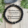 Polished Diamond Cut Black Obsidian Bracelet - Crystal Accessory