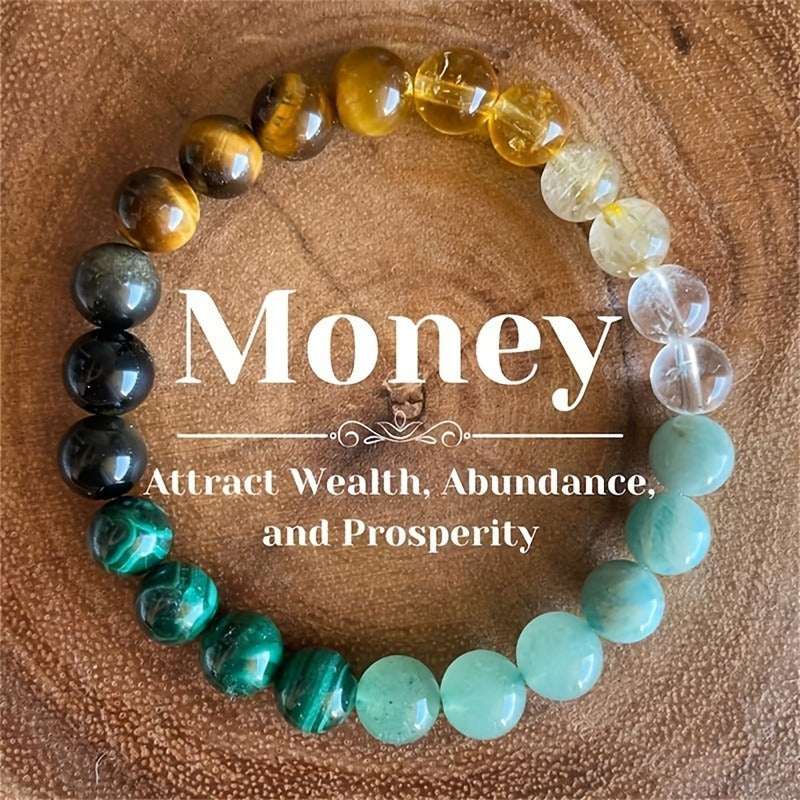 Natural Tiger Eye Malachite Citrine Beaded Bracelet - Daily Wear Accessory