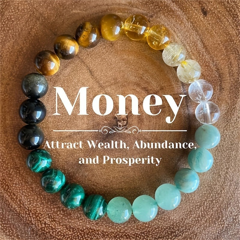 Huaxia Treasures Prosperity & Success Bracelet - Tiger Eye, Malachite & Citrine Blend