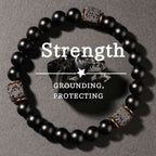 Natural Lava Stone Black Onyx Bracelet - Men’s Crystal Gift