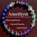 Huaxia Treasures Wealth & Protection Bracelet - Hematite, Lapis Lazuli & Amethyst