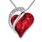 Huaxia Treasures Multi-Color Crystal Heart Pendant - Love & Serenity Gemstone Jewelry - copy