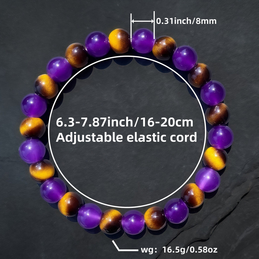Huaxia Treasures Amethyst & Tiger Eye Bracelet - Success, Focus & Prosperity