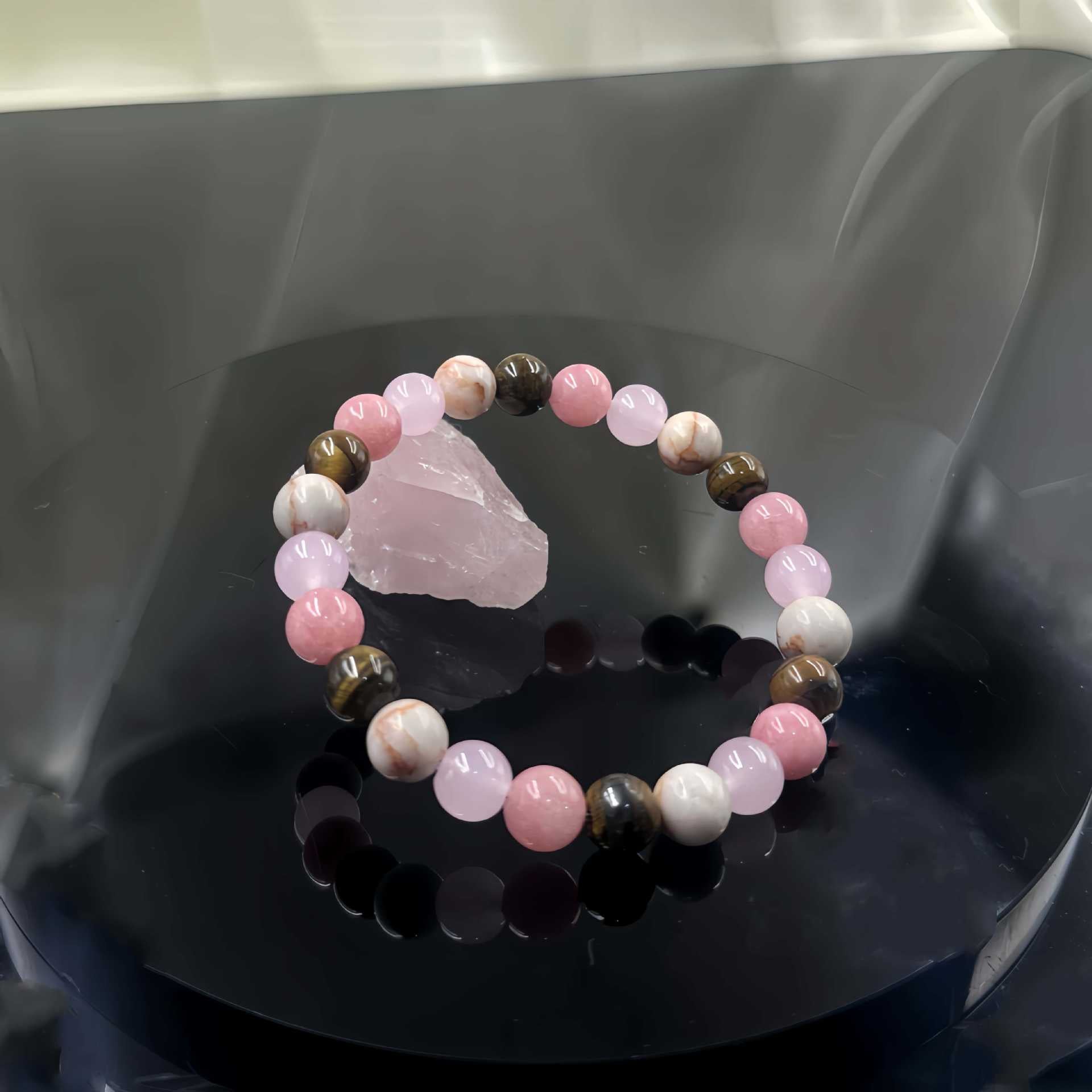 Huaxia Treasures Tiger Eye & Rose Quartz Bracelet - Confidence, Love & Success