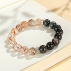 Huaxia Treasures Natural Obsidian & Hawk's Eye Protection Clarity Bracelet