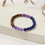Huaxia Treasures Success & Prosperity Bracelet - Amethyst, Lapis Lazuli & Tiger Eye