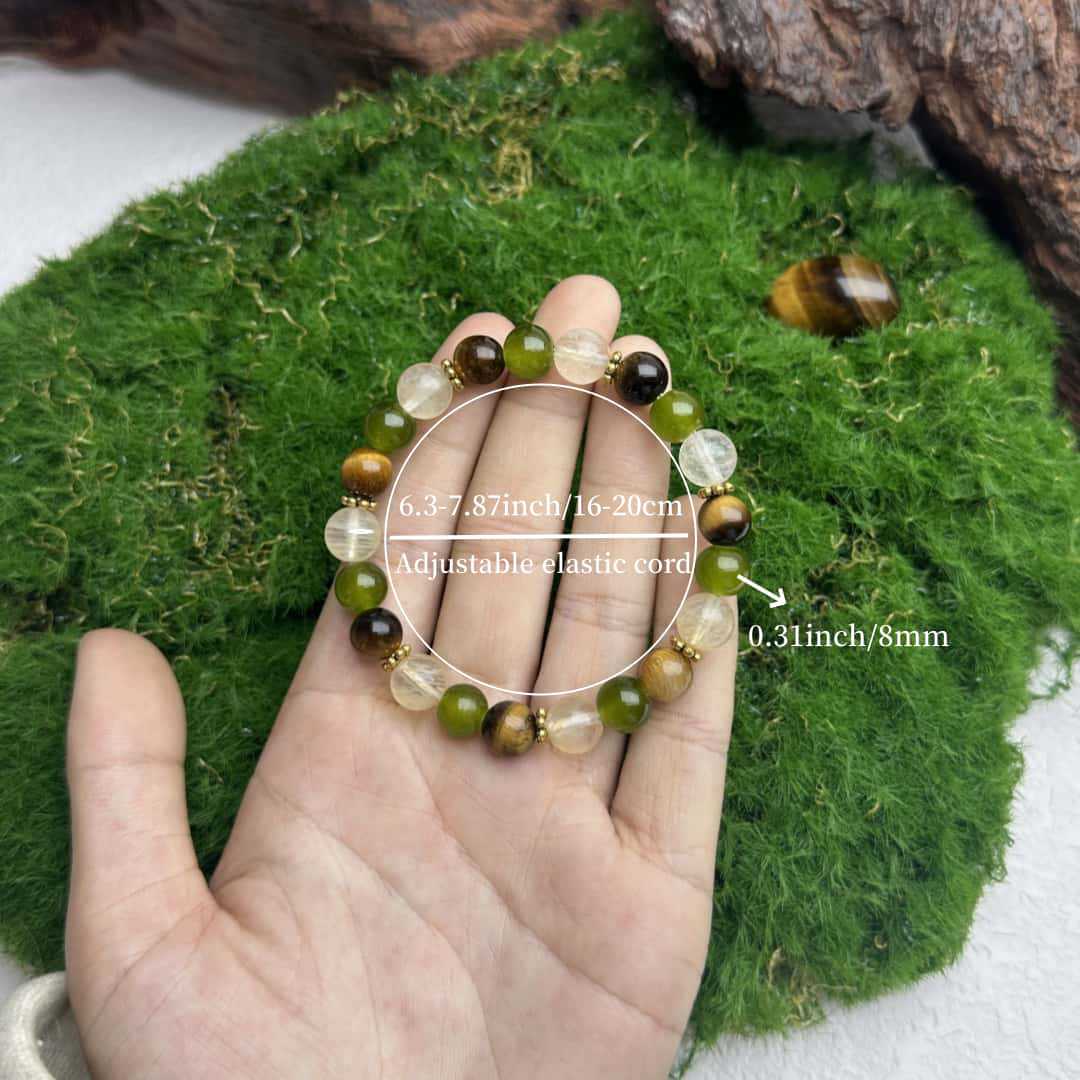 Huaxia Treasures Tiger Eye & Crystal Bracelet - Wealth, Focus & Success