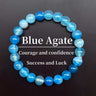 Natural Blue Agate Bracelet - Women’s Crystal Gift
