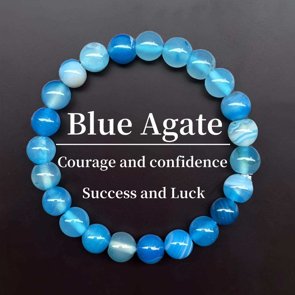 Huaxia Treasures Serenity & Balance Bracelet - Blue Agate Energy Jewelry