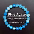 Huaxia Treasures Serenity & Balance Bracelet - Blue Agate Energy Jewelry