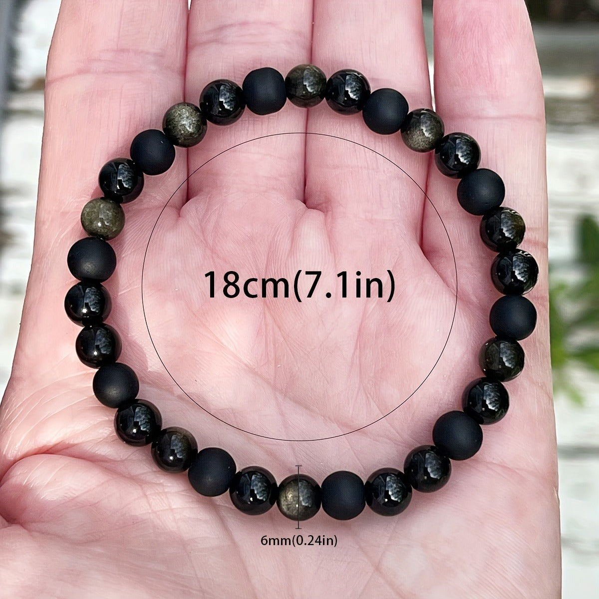 Huaxia Treasures Pyrite Obsidian Onyx Bracelet - Wealth & Protection Energy Jewelry