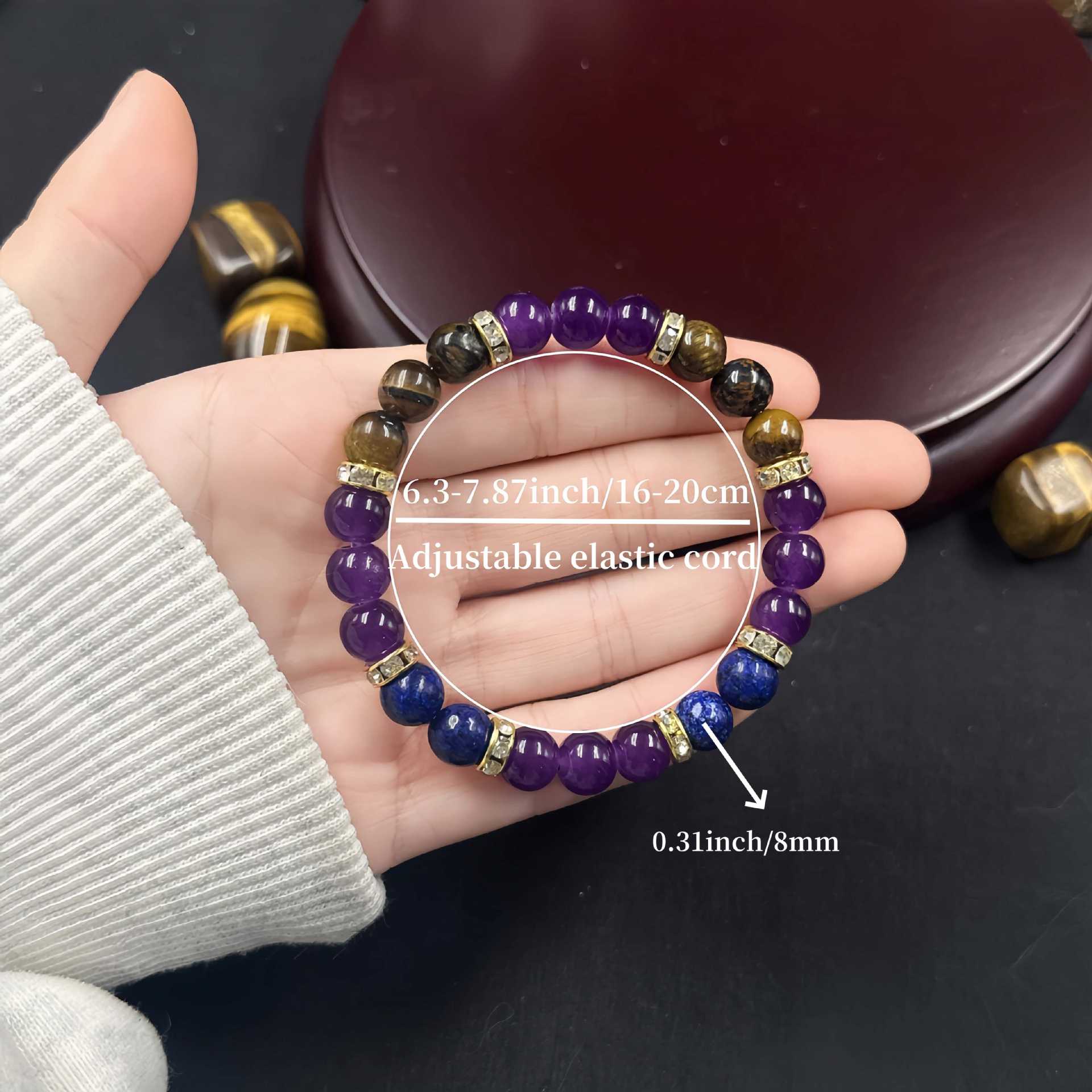 Huaxia Treasures Amethyst-Tiger Eye-Lapis Bracelet - Balance, Wealth & Serenity