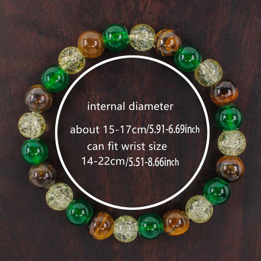 Natural Tiger Eye Malachite Beaded Bracelet