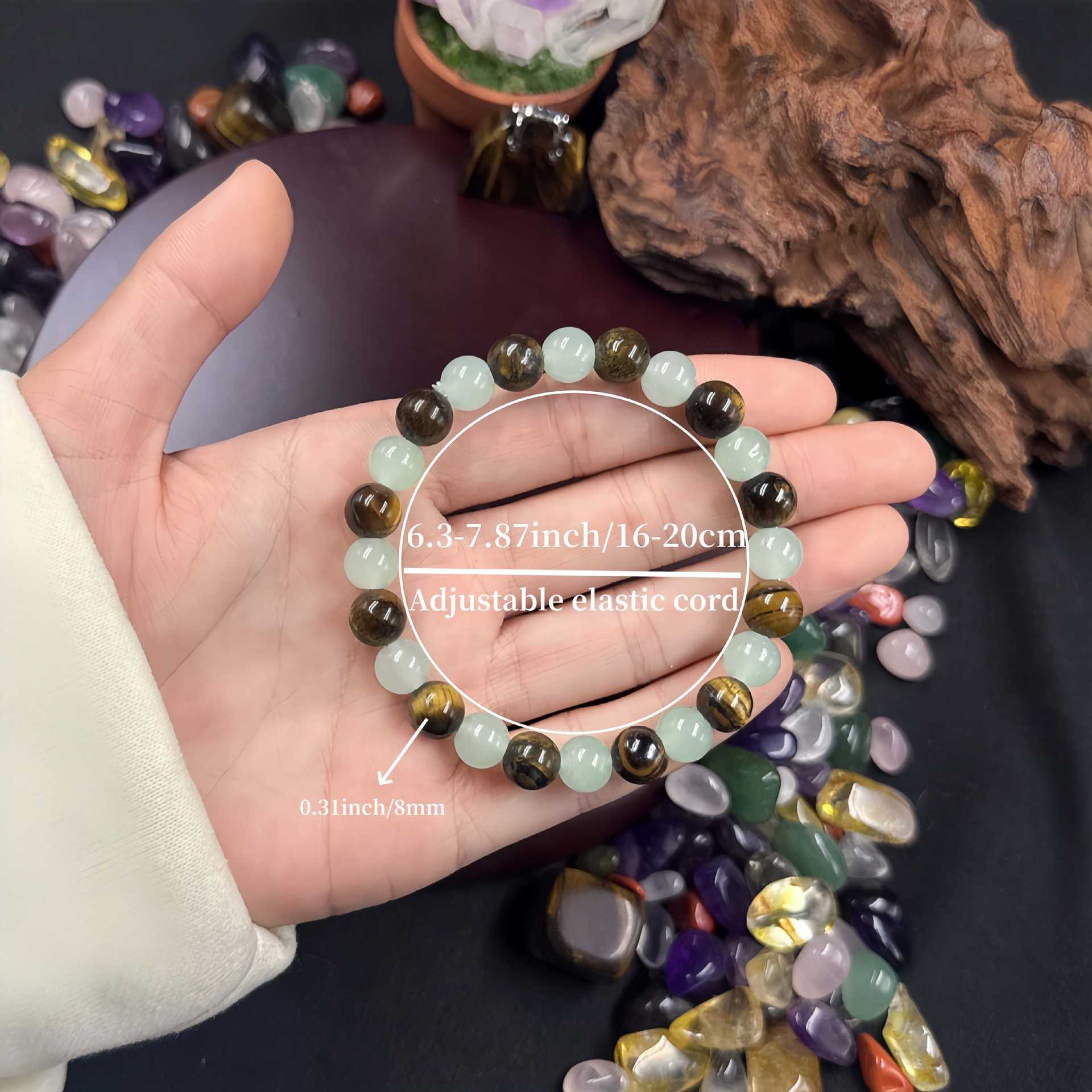 Huaxia Treasures Wealth & Success Bracelet - Tiger Eye & Aventurine Jade Design